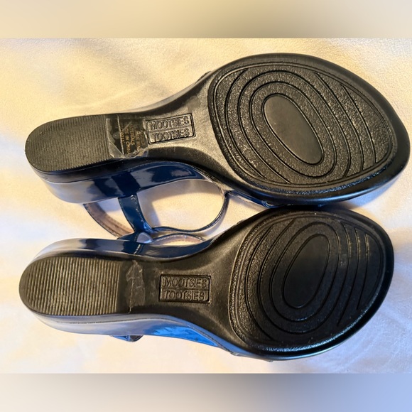 Mootsies Tootsies Dk Blue Patent Leather Sandals w/Silver Sparkly Accents size 9 - Picture 4 of 5